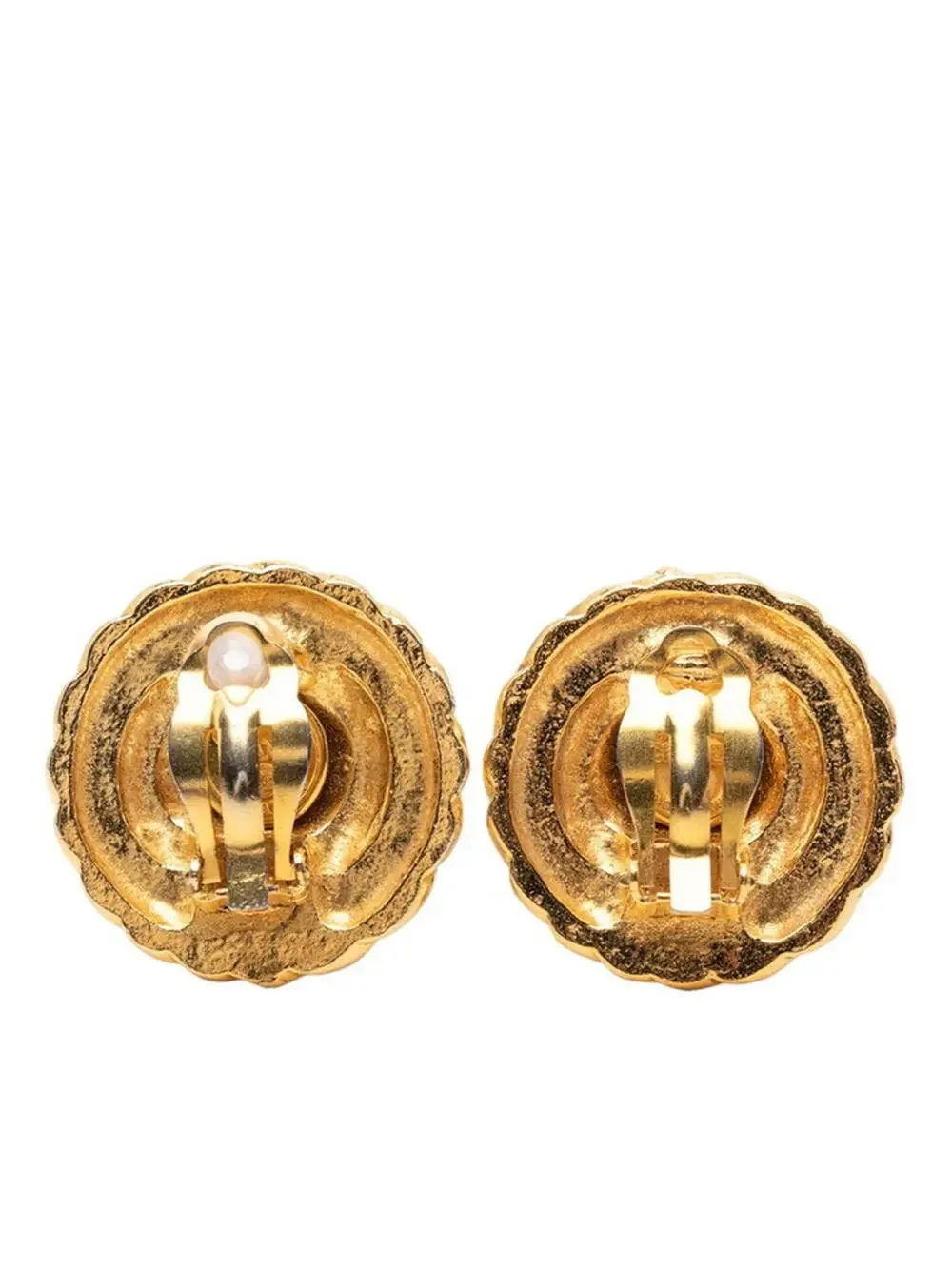 Chanel Cc Logo Round Clip-On Earrings #287794C69B